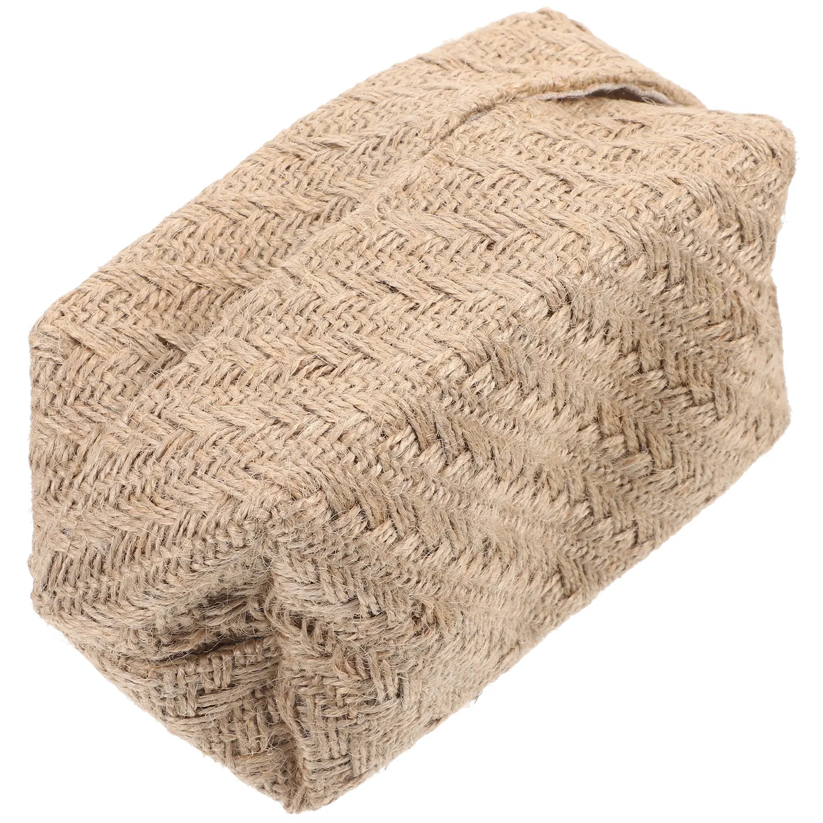 Cotton Linen Tissue Box Holder – Napkin Dispenser for Car & Home, Refillable Soft-Touch Organizer with Decorative Design