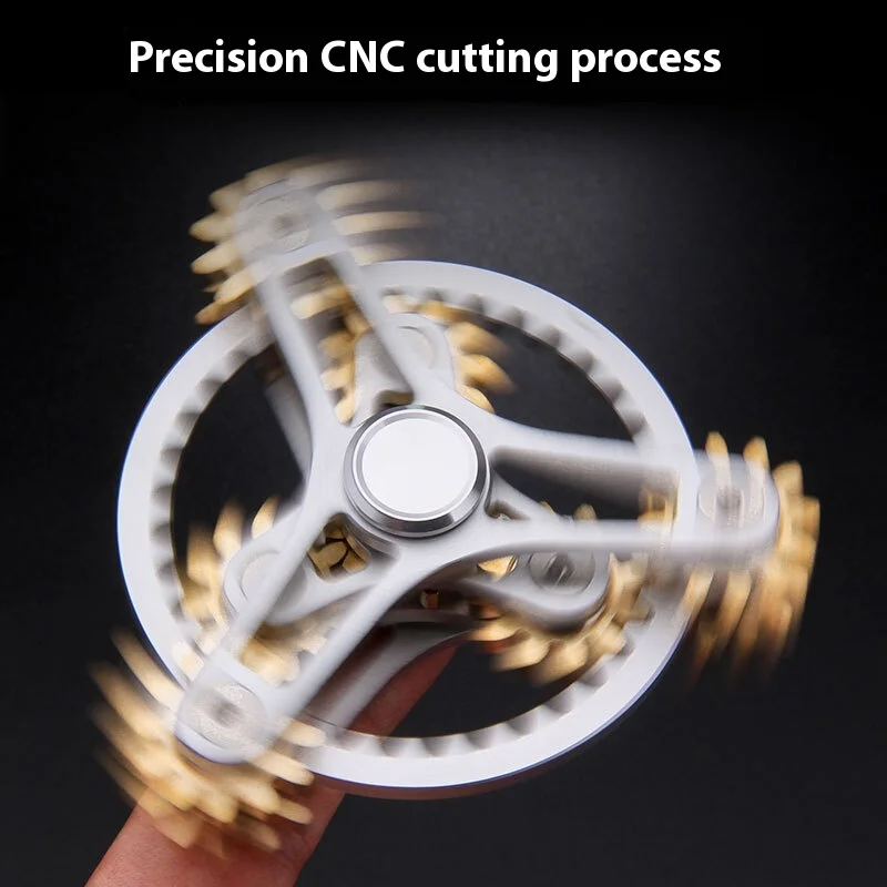 Precision Mechanical Nine-tooth Linked Finger Top Gyro Stress Relief Toy Fidget Spinner For Adults Creative Relaxation Tool