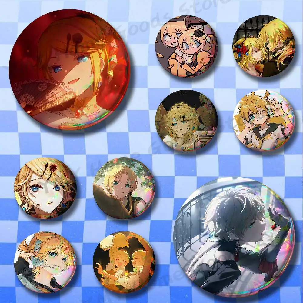 Virtual Singer K-Kagamine Len Badges Cartoon Character Pins Brooch for Bag Shoes Decoration Jewelry Gifts