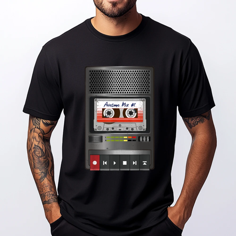 

Cassette Tape Recorder 80 90 Music Streetwear Breathable T-Shirt Graphic Cotton Funny Camiseta Hip Hop
