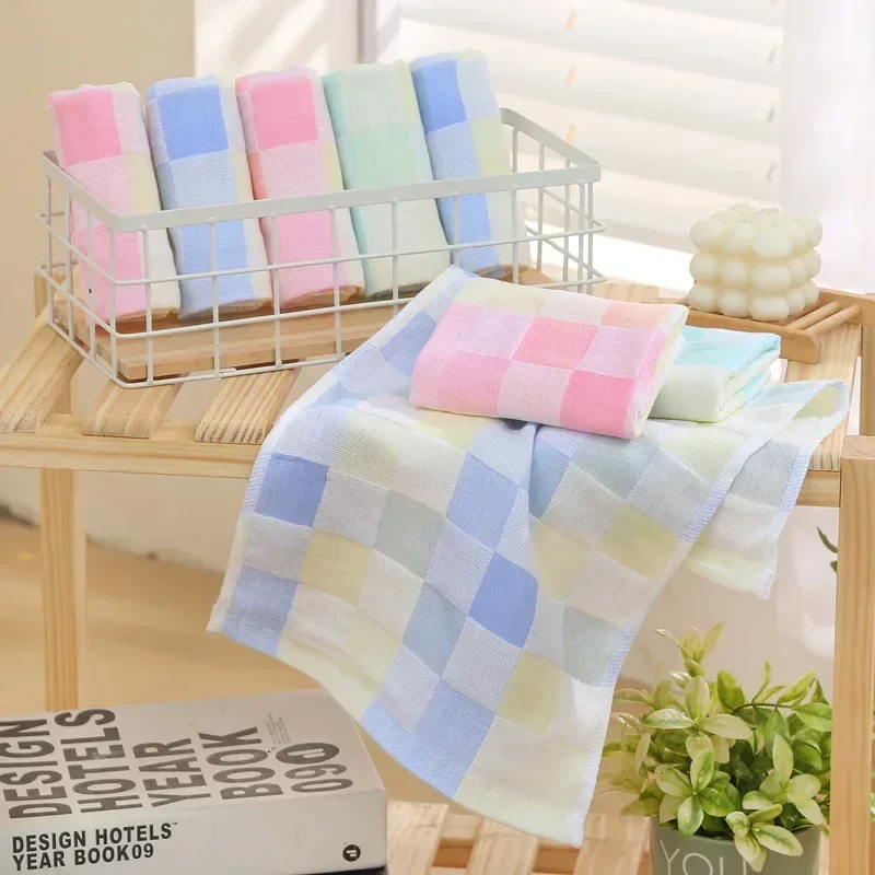 25*50cm Cotton Small Towel Double Gauze Children\'s Towel Square Cloth Dish Cloth Color Kindergarten Children Face Towel