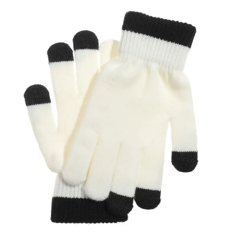 Custom LOGO Printing Pattern Gloves Full Finger Touch Screen Knit Mittens Wool Gloves Men Women Autumn Winter Fleece Warm Gloves