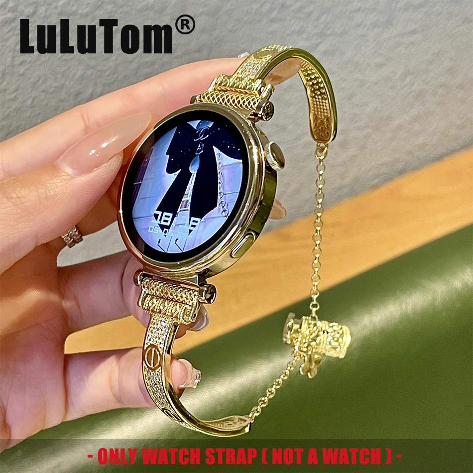 14K Gold Bracelets Strap For Samsung Galaxy Watch 6 5 Pro 4 Classic 44/41/40 46mm Woman Jewelry Band for Huawei Watch GT3 Garmin