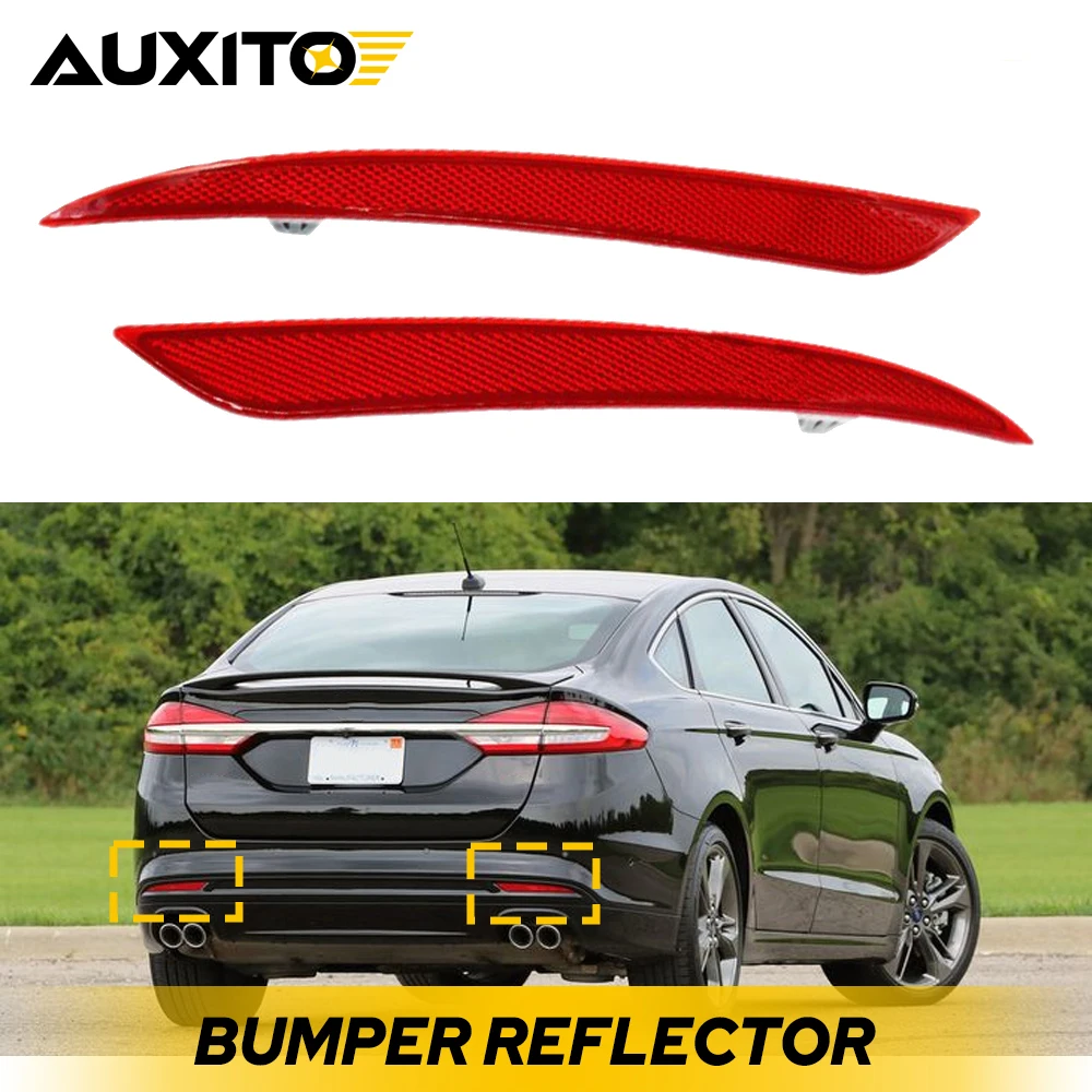 AUXITO 2Pcs Car Back Rear Bumper Reflector Light Lamp Case for Ford Fusion 2018 2017 2016 2015 2014 2013 Accessories