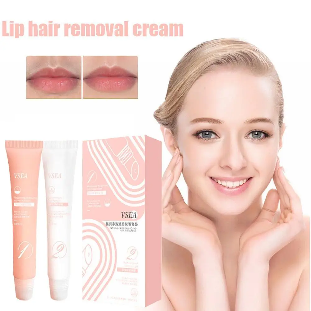 ที่มีประสิทธิภาพ Lip Hair Remover ผู้ชายผู้หญิงไม่เจ็บปวดอ่อนโยนครีมผิว Aloe Lip GEL Care Epilation Hair Kit Removal Moisturizing F I5p8