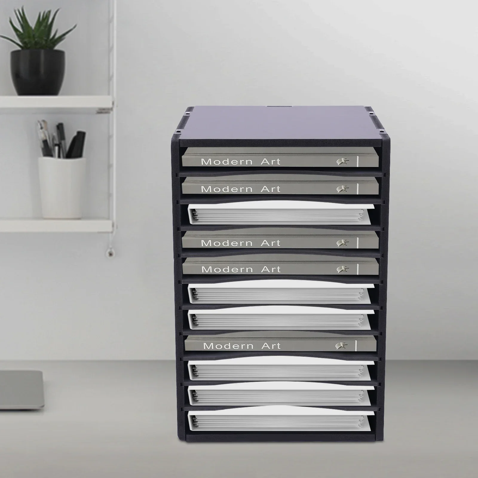 

Вертикальный настольный органайзер для файлов с 11 слотами — универсальный сортировщик бумаги с грузоподъемностью 60 кг/132,28 фунтов для офиса, почты, файлов