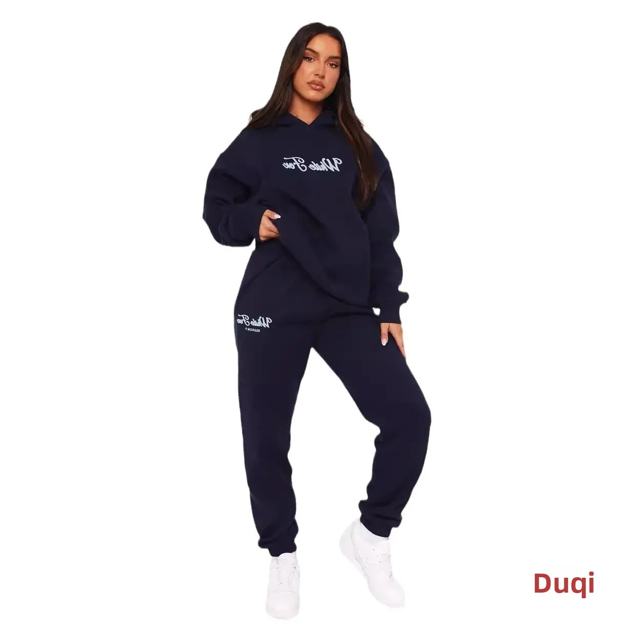 طقم ملابس رياضية نسائية بغطاء للرأس بأكمام طويلة للموسم السابع مع بنطال، مجموعة خريفية عصرية ومريحة من الصين