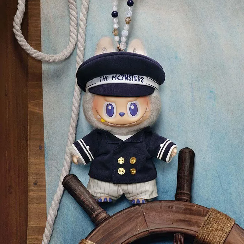 

Labubu Captain Sailor De Nliegende Series POP MART Vinyl Plush Doll Lovely Anime Statue Fashion Interior Decor Gift