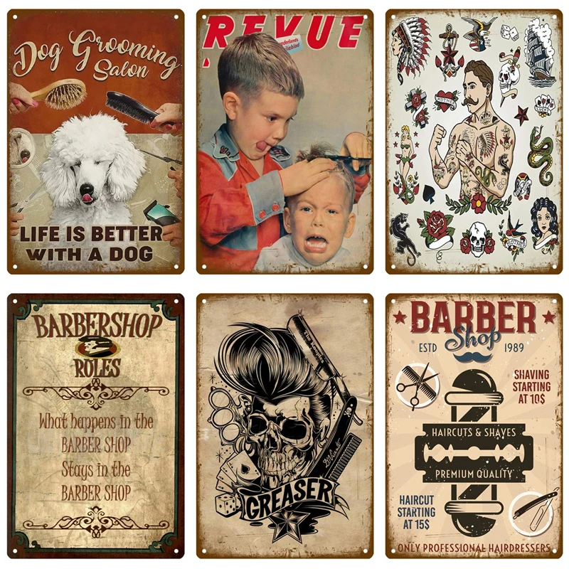 Barber Shop Retro Pub Bar Decoration Tin Sign Shabby Chic Home Decor Plaque Metal Sign Wall Poster Vintage Decor Art Vintage