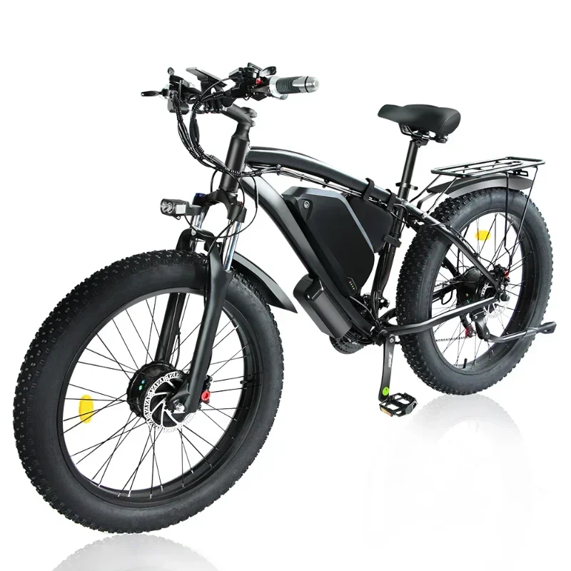 

Warehouse Dual Motor 1000W Electric Bike 2000w 48v 22.4ah Long Range 26*4.0 Fat Tire Electric Bike Enduro Ebike