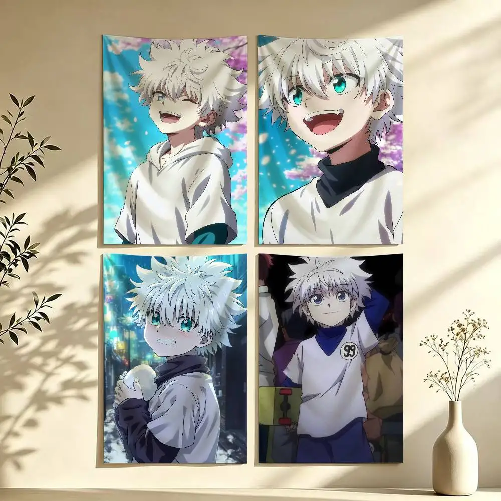 K-Killua Zoldyck H-Hunter X Hunter Flag Digital Printing Banner for Garage Wall Out Door Decoration