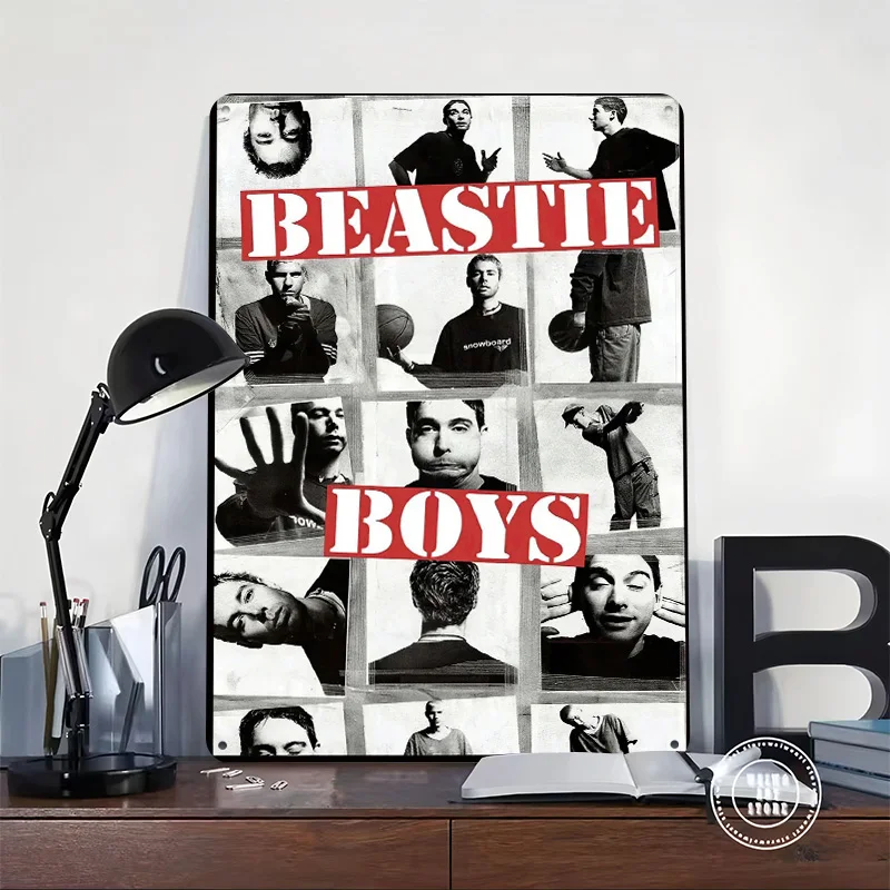 Beastie Boys Collage 3D Texture Printed Poster Custom Vintage Metal Tin Plate Sign for Wall Art Bedroom Decoration Room Decor
