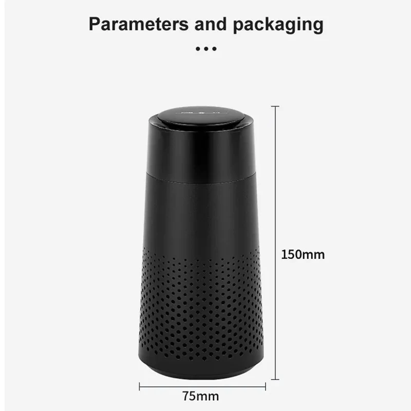 샤오미 유핀 차량용 공기 청정기, 다채로운 야간 조명 터치 스크린, HEPA 필터, 냄새 연기 제거, 음이온 공기 청정기
