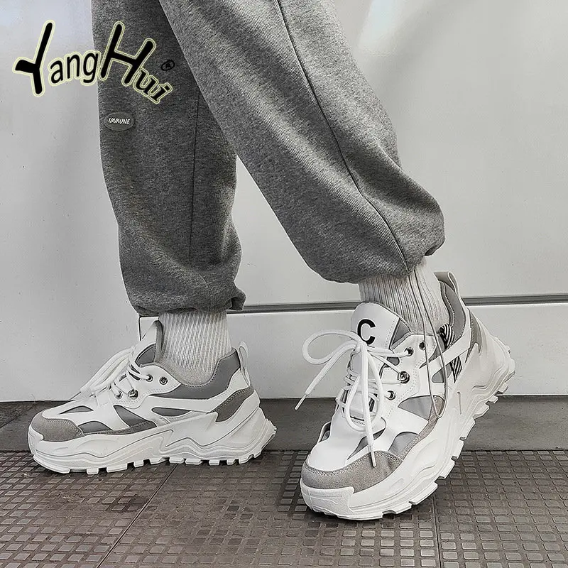 All-match Increase Thick Bottom Casual Comfortable Sports Men's Shoes 2023 New Fashion Anti-slip Running Sneakers Spring Summer