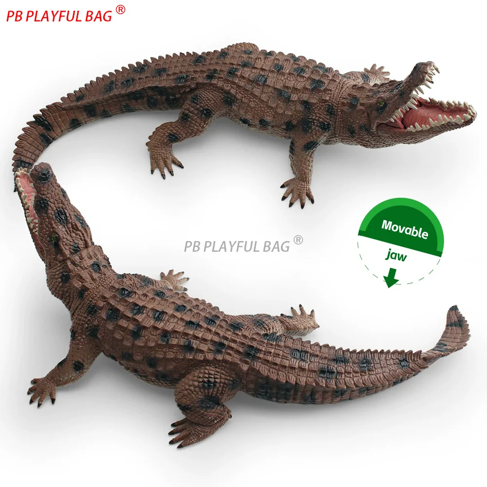 Modello di coccodrillo mascella mobile realistico coccodrillo del Nilo giocattolo durevole figura animale in PVC per giocare e esposizione HG214