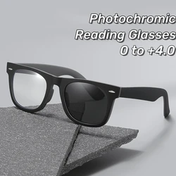 Gafas de lectura fotocromáticas de montura grande para interiores y exteriores, gafas de presbicia de doble uso, gafas de protección contra luz azul de alta definición