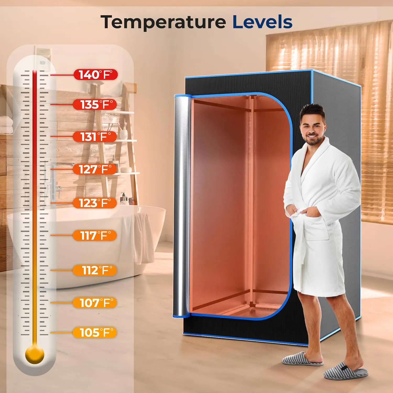 Portable Sauna for Home, Infrared Sauna Tent with Heated Foot Pad and Folding Chair, Compact Personal Detox Sauna, Re