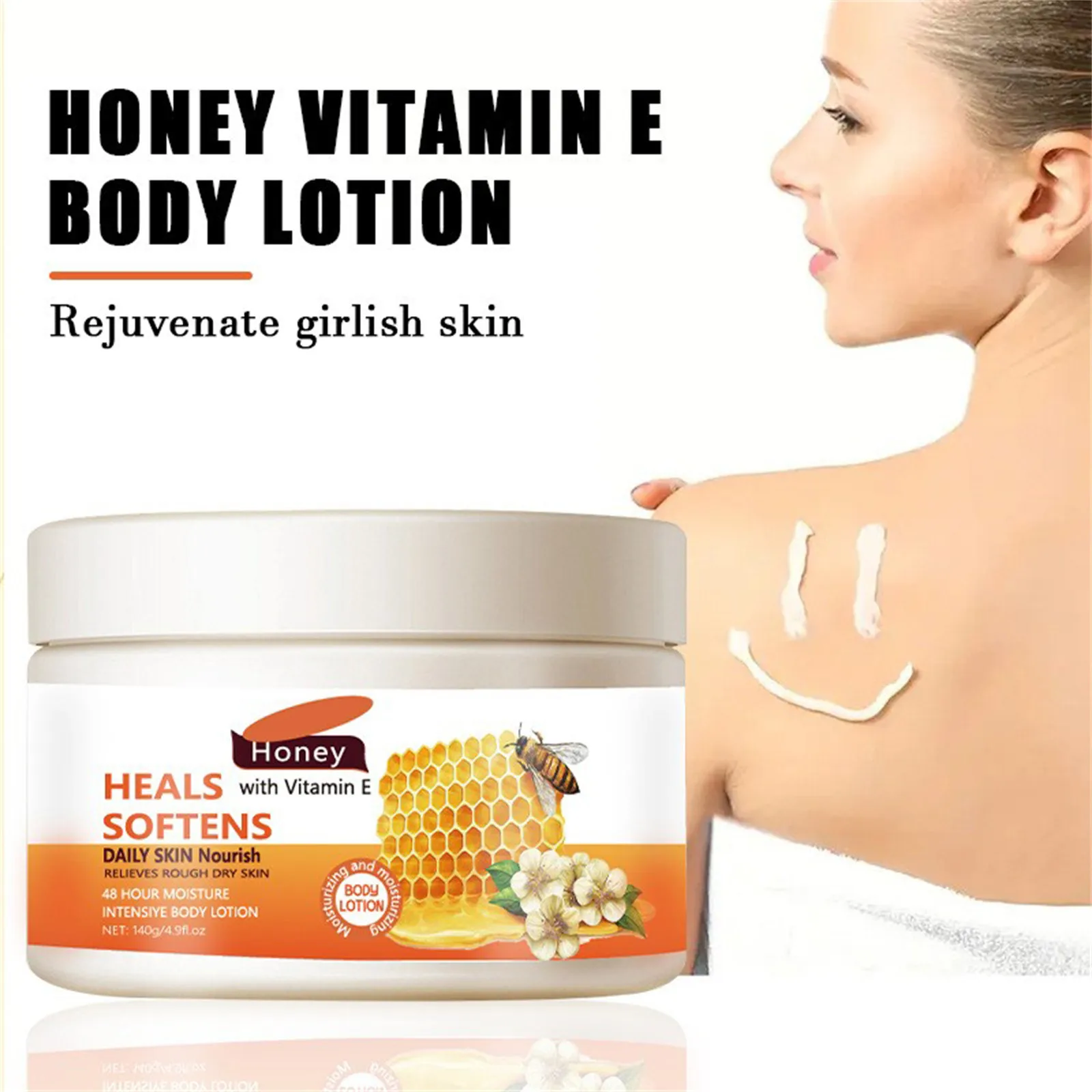 Honey Body Lotion Deeply Moisturizing Hydrating Nourishing Autumn And Winter Long Lasting Fragrancy Refreshing Body Lotion 140ml