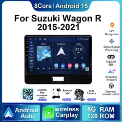 Carplay Auto Radio For SUZUKI Wagon R 6 VI 2015 - 2021 Android Car Multimedia Video Player GPS Navigation Stereo Bluetooth5.0 4G