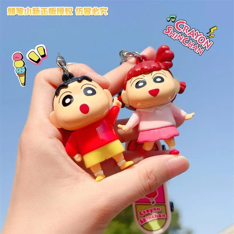 نمط جديد أنيمي تلوين شينشان المفاتيح Kawaii فتاة سكيت شين تشان فك لعبة تزيين حقيبة السحر المحمولة هدية بالجملة