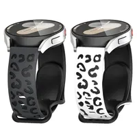Engraved Band for Samsung Galaxy Watch 7/FE/6/5/5 pro/FE/4 classic Silicone Sport leopard bracelet 20mm Huawei GT 5-4-3-2 Strap