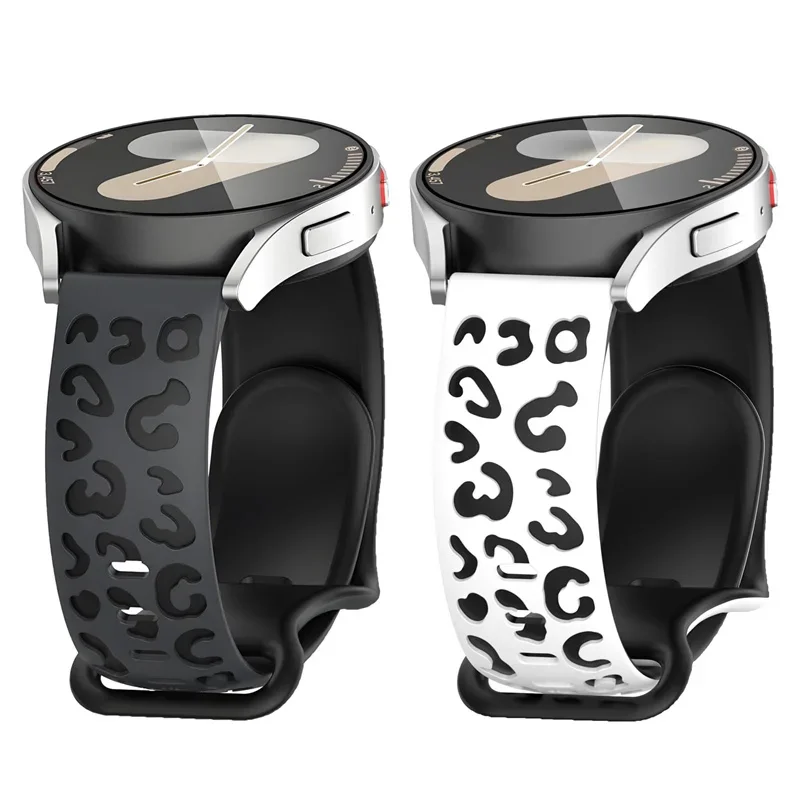 Engraved Band for Samsung Galaxy Watch 7/FE/6/5/5 pro/FE/4 classic Silicone Sport leopard bracelet 20mm Huawei GT 5-4-3-2 Strap