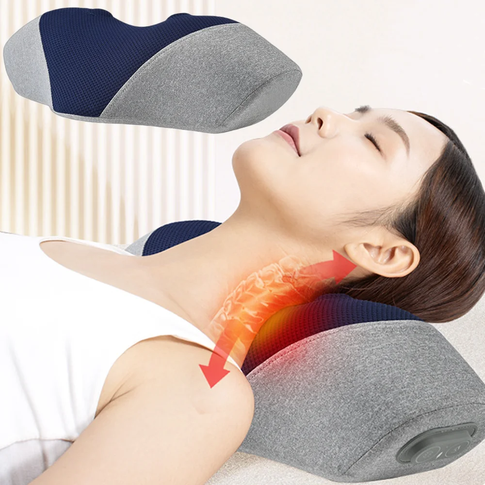 Electric Neck Massager Cervical Spine Stretch Relaxer Muscle Relaxation Traction Device Shoulder Massage Pillow Spine Correction