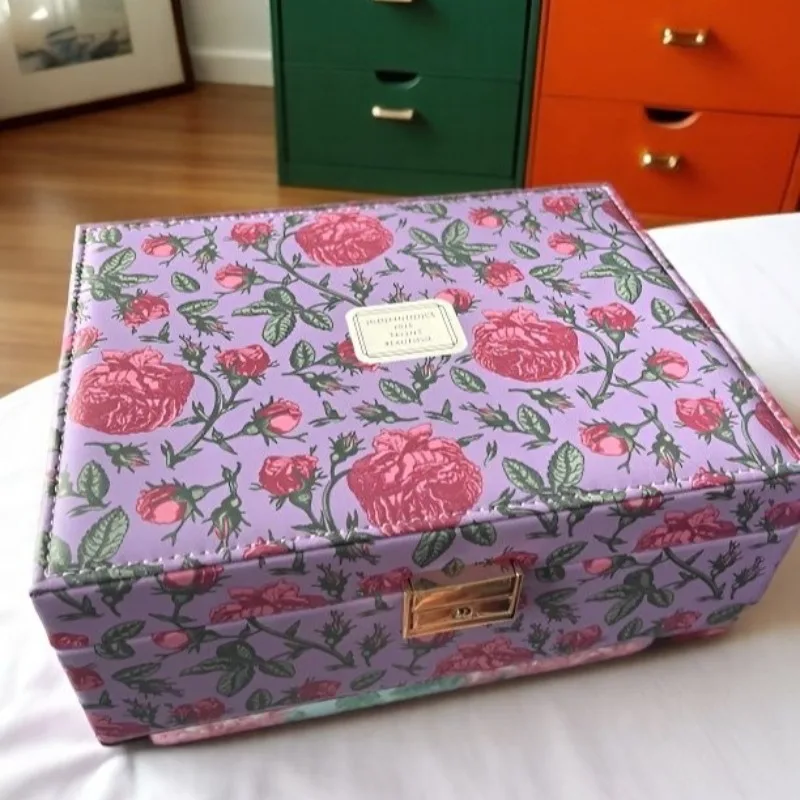 Leather Jewelry Box Large Capacity Multifunctional Jewelry Box Exquisite Beautiful Necklace Earrings Organizer Cases Ring Case