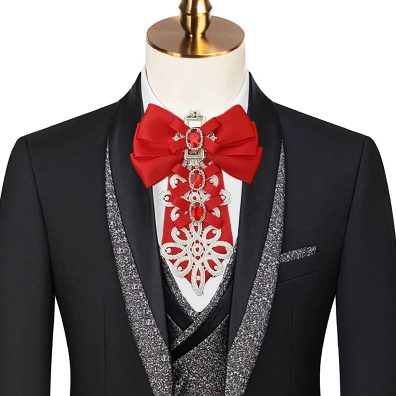 Kép 7: Eredeti handmade Meghajlás Kapcsolat retro Brit Koreai men's Teendő Áldomás báli Angol kosztüm Ing accessor Csillogás high-end Csőbilincs virágos