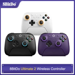 8BitDo New Ultimate 2 Wireless, TMR Joysticks & Hall Effect Triggers Controller with Charging Dock for PC,Windows 10,11, Android
