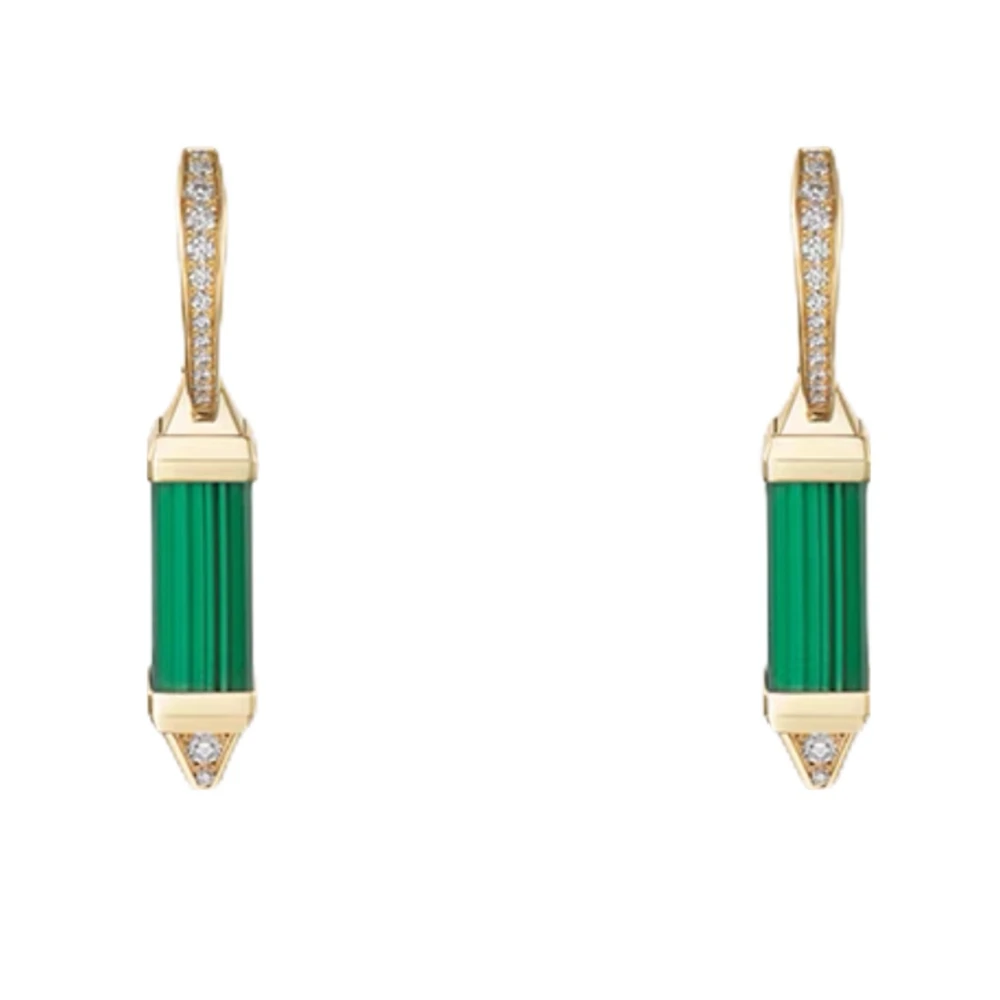 

Настоящее твердое серебро 925 пробы, 5А, циркон, заклепки, малахитовый зеленый камень, серьги-капли, роскошные ювелирные изделия для женщин, новинка 2023 года