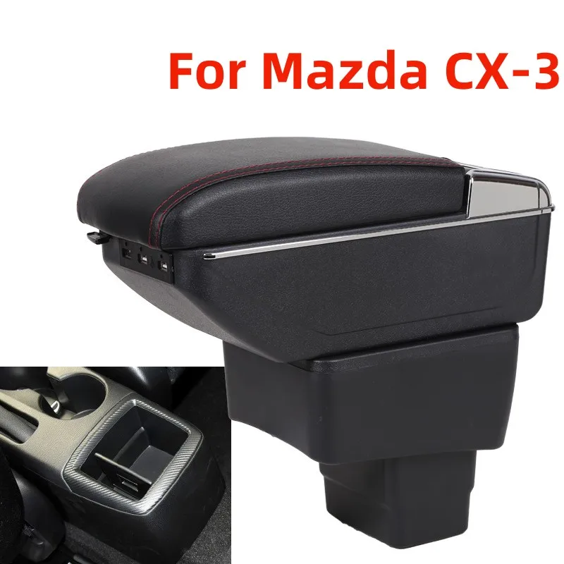 

For Mazda CX-3 armrest box Modification of the Central Armrest Box of Special Purpose Vehicles Dual Layer USB Charging