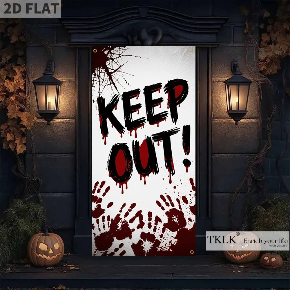 1 шт., дверной баннер «KEEP OUT», приветственный дверной баннер с привидениями домика-полиэстеровый декор для входной двери, идеально подходит для прихожей, сада