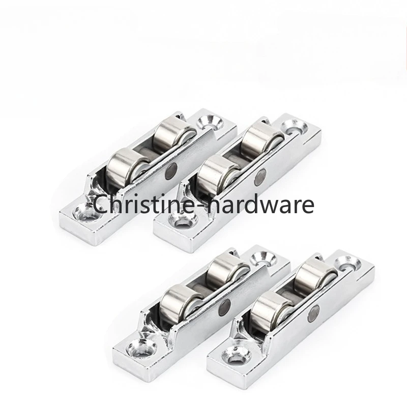 

4 шт. роликовые колесики из цинкового сплава для раздвижных дверей и окон, плоские/вогнутые, U-образные, с шарикоподшипником, пластиковые, стальные, фурнитура