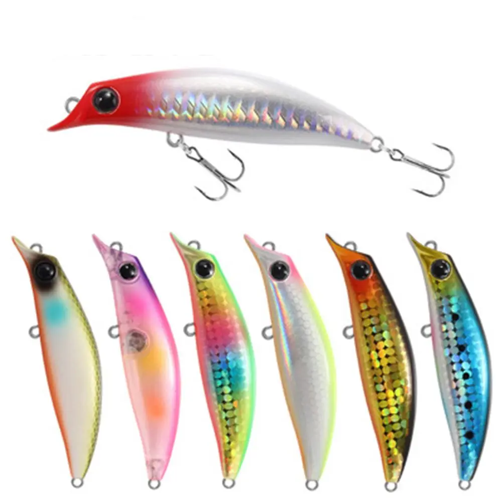 New Product 75mm 8g Minnow Fishing Lure Laser Hard Professional Seawater Long Casting Lure Sinking Wobblers Artificial Bait