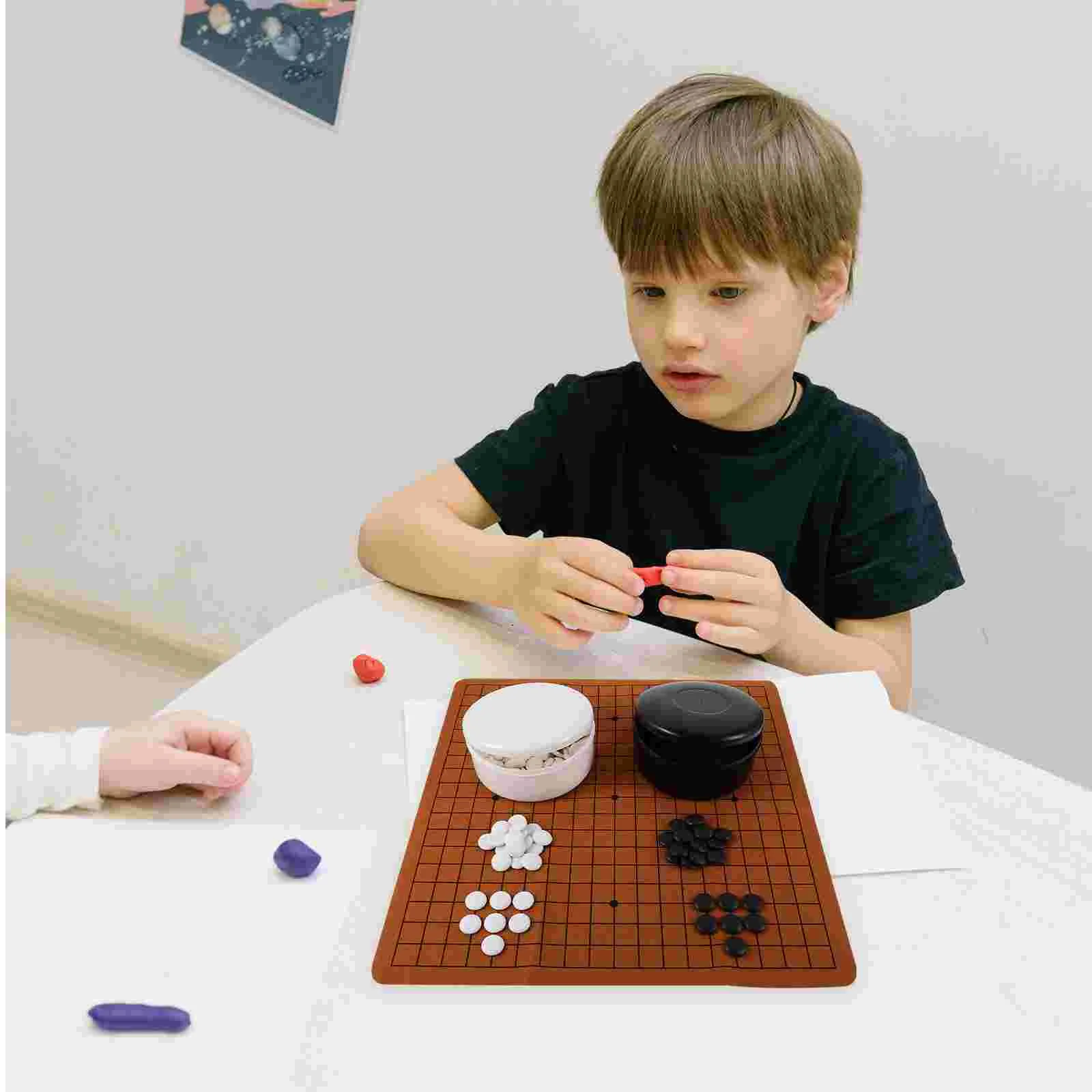 

Children's Go Backgammon Beginner Chess Set Interesting Game Pvc Kit Travel Board Plaything