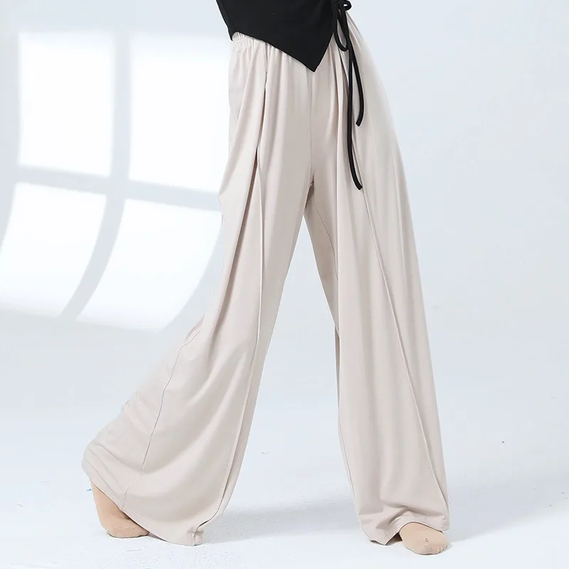 Groepen Broek Flowy Dance Culotte Soft Stretch Losse Hoge Taille Oefenkostuum Vrouwen Lichaamsrijm Klassieke Lange Kleding Nieuw