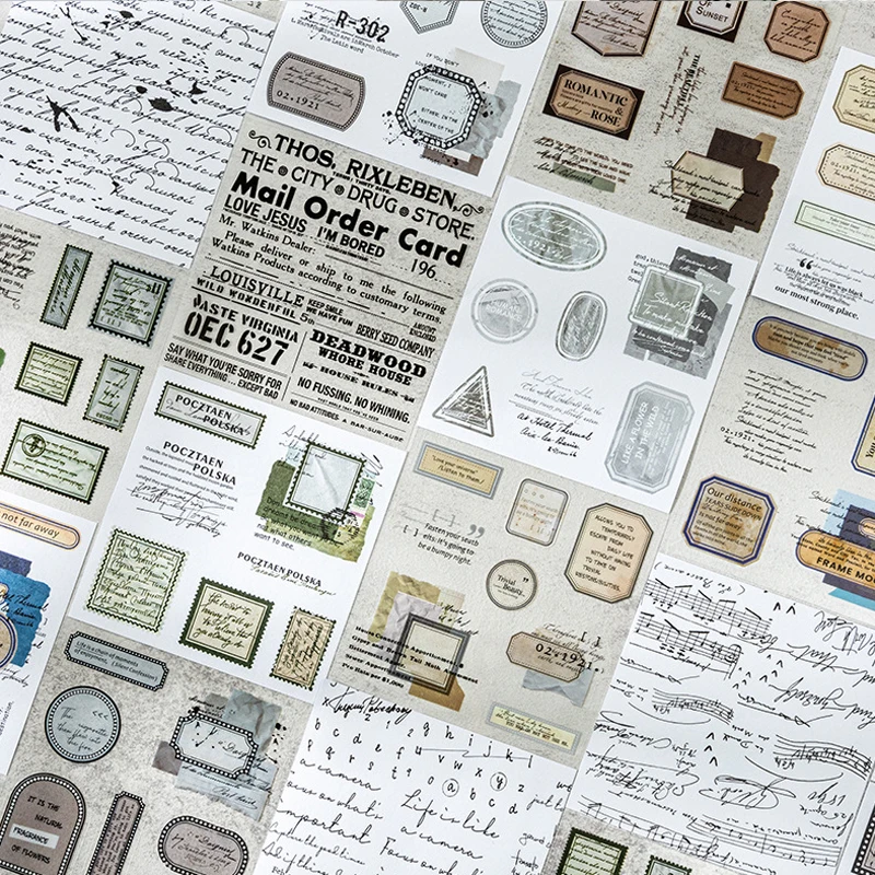 20 قطعة Ins ملصقات الإطار التسمية مجلة غير المرغوب فيه سكرابوكينغ خلفية المواد الزخرفية الكولاج الإبداعية القرطاسية كتاب ملصقات