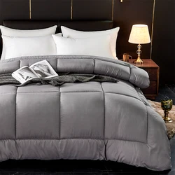 Winter Thick Warm Soft Quilted  for Childrens Warm Comfortable Solid Color Comforter Single Double Size Bed Blanket Bedspread