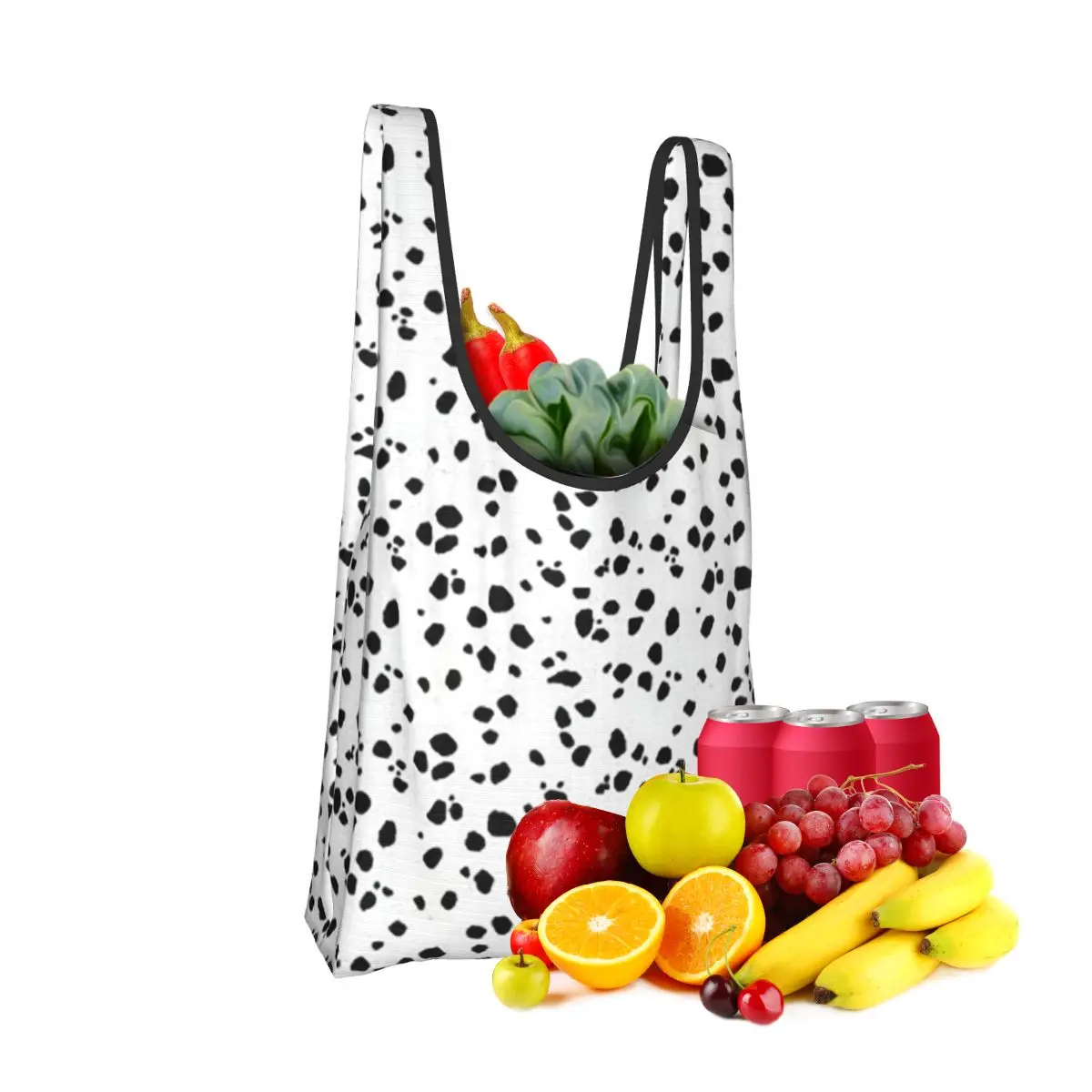 

Сумка для покупок с милыми пятнами в горошек и далматинским принтом, портативные сумки-тоут, многоразовая сумка-шоппер на плечо, продуктовая сумка