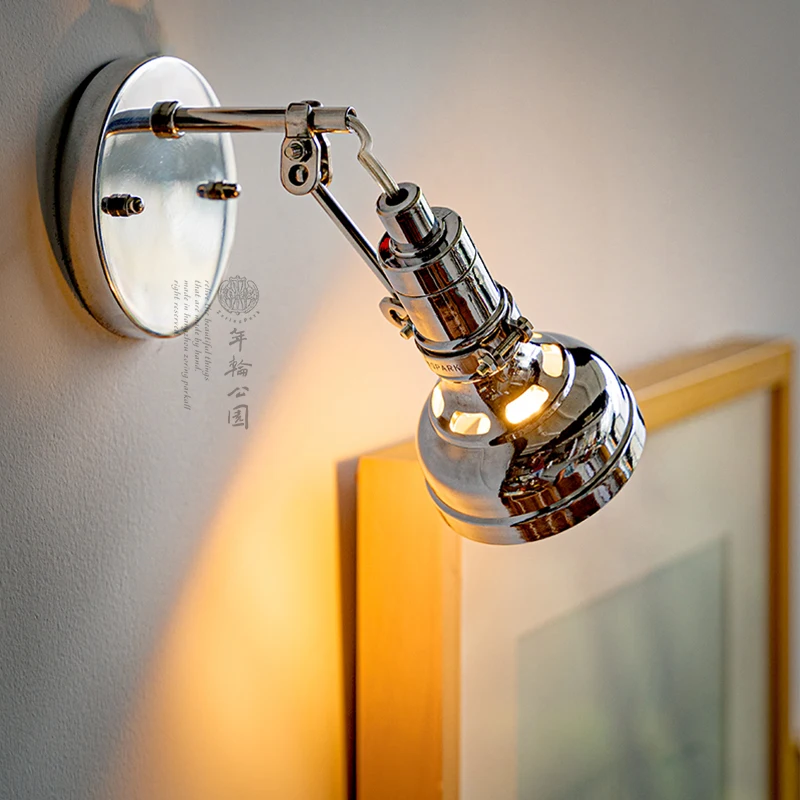 Aluminum Retro Industrial Style Living Room Bedroom Double Version Singer Mirror Front Wall Lamp