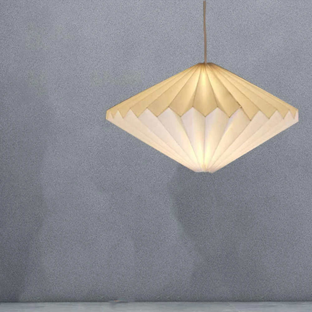 

2PCS Chandelier Decor Modern Nordic Creative Paper Origami Lantern Shade Folding Pendant Light Art Decor for Bedroom Dining Room