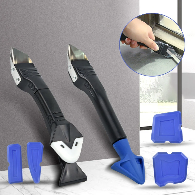 5 in 1 Scraper Car Gap Cleanning Remover Tool Set Car Multipurpose Cleanning Accessoriess Caulking Finisher Sealant Remover Tool