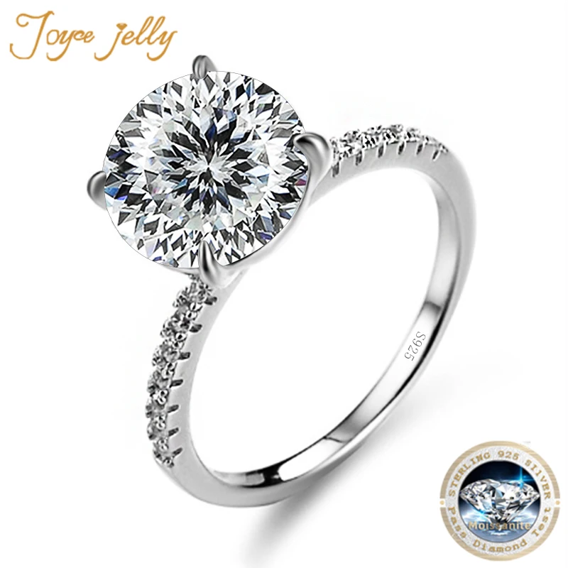 

JoyceJelly 5ct 11mm Moissanite Ring With GRA Cert Round 8H8A Russian Cut Moissanite Diamond Wedding Fine Jewerly For Women Gift