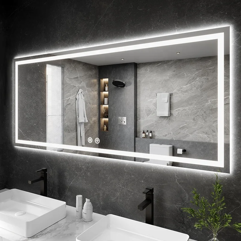 Large Size Smart Mirror Touch Screen Rectangular Bathroom Led Mirror