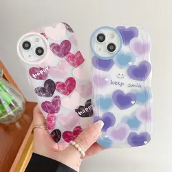 Colored Love Heart Marble Pattern Phone Cases for Xiaomi Redmi 4X 5 Plus 6 Y1 Lite K20 K30 Note 4 7 5 Prime TPU Wavy Cases Cover