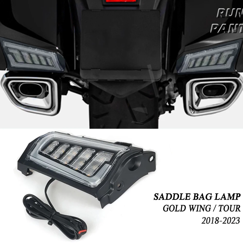 

For Honda Goldwing Gold Wing GL1800 Tour 2018-2023 2022 2021 Motorcycle Rear Saddlebag Saddle Bag Turn Signal LED Lights Lamp