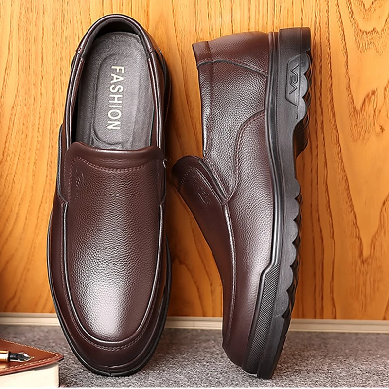 Shoes for Men Handmade Genuine Leather Casual Soft Rubber Loafers Business Dress Spring Autumn Luxury Slip-On Soft Driving Shoe