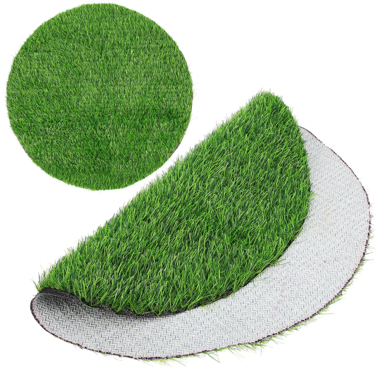 Artificial Grass Table Mat Round Plastic Simulated Grass Tablecloth Decorative Placemat Dining Table Buffet Party Decoration