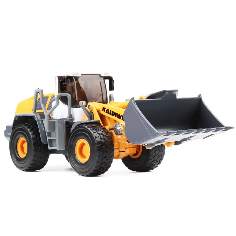 1/50 Bulldozer Wheel Loader Truck Diecast Miniature Toy Car Model Engineering Vehicle Free Wheels Collection Gift Boy Children